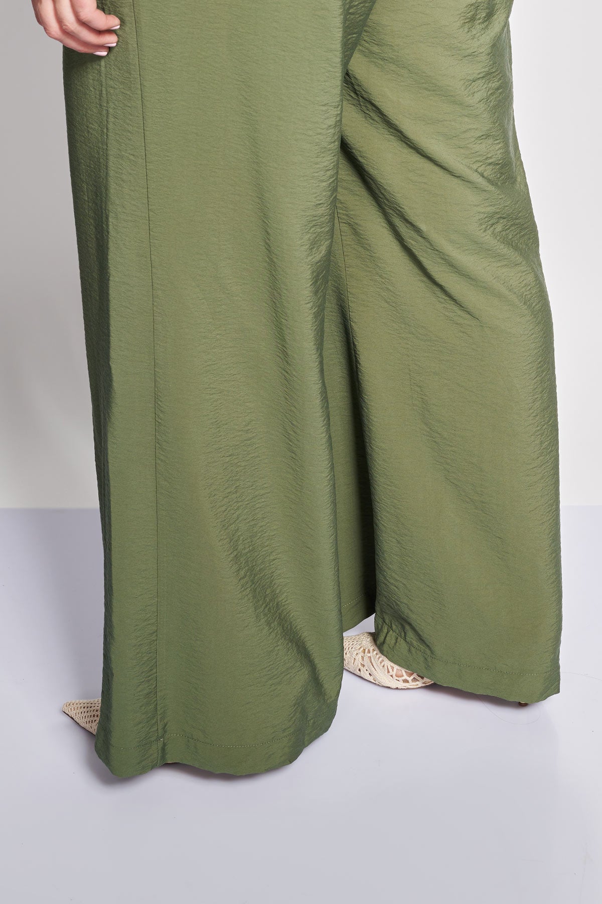 Παντελόνα σε linen look - Χακί