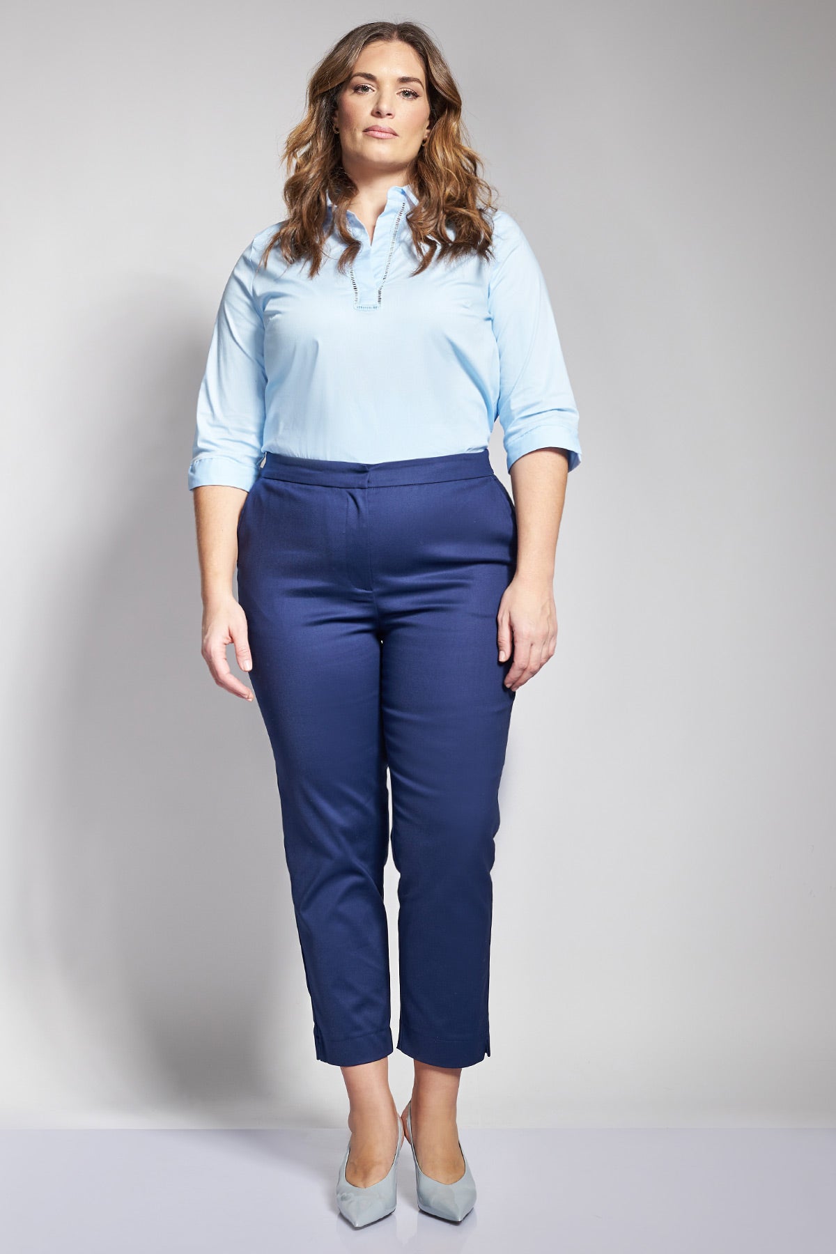 Straight-leg chino trousers - Blue