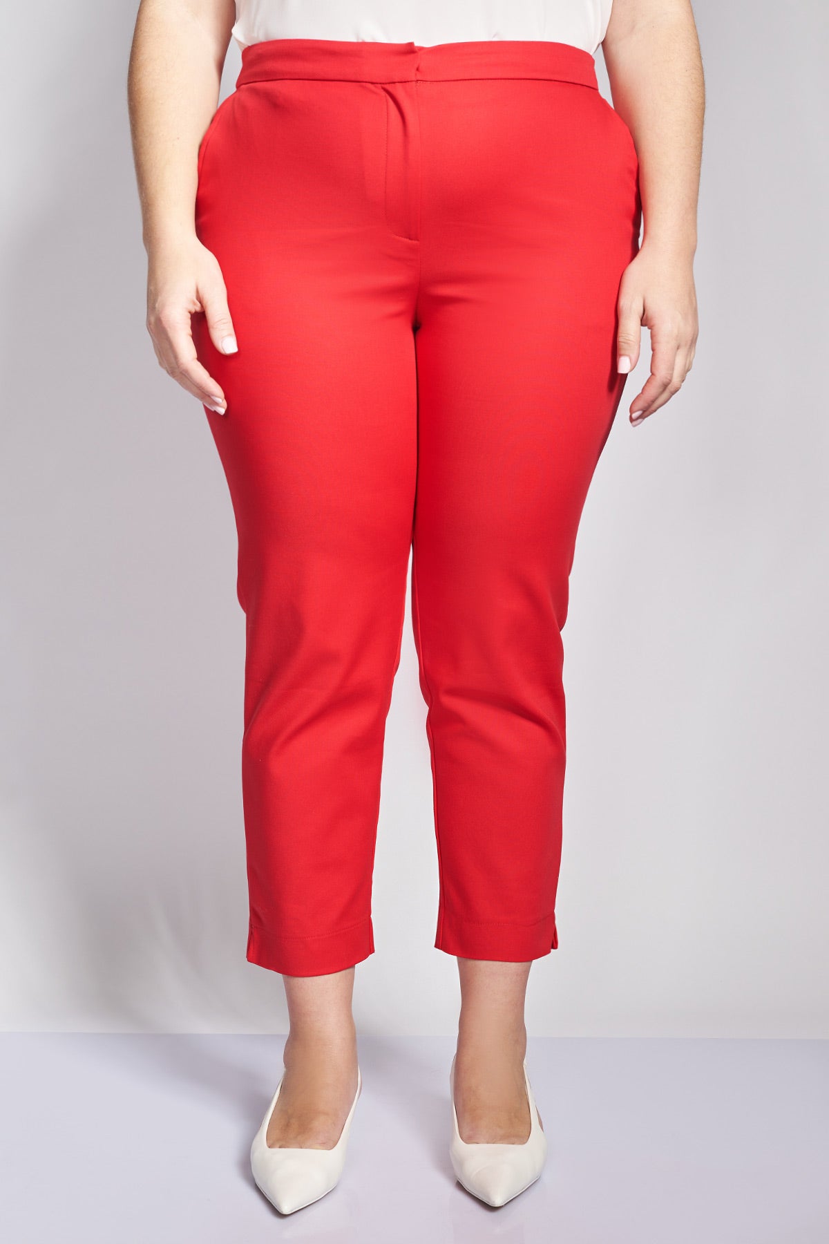 Straight-leg chino trousers - Red