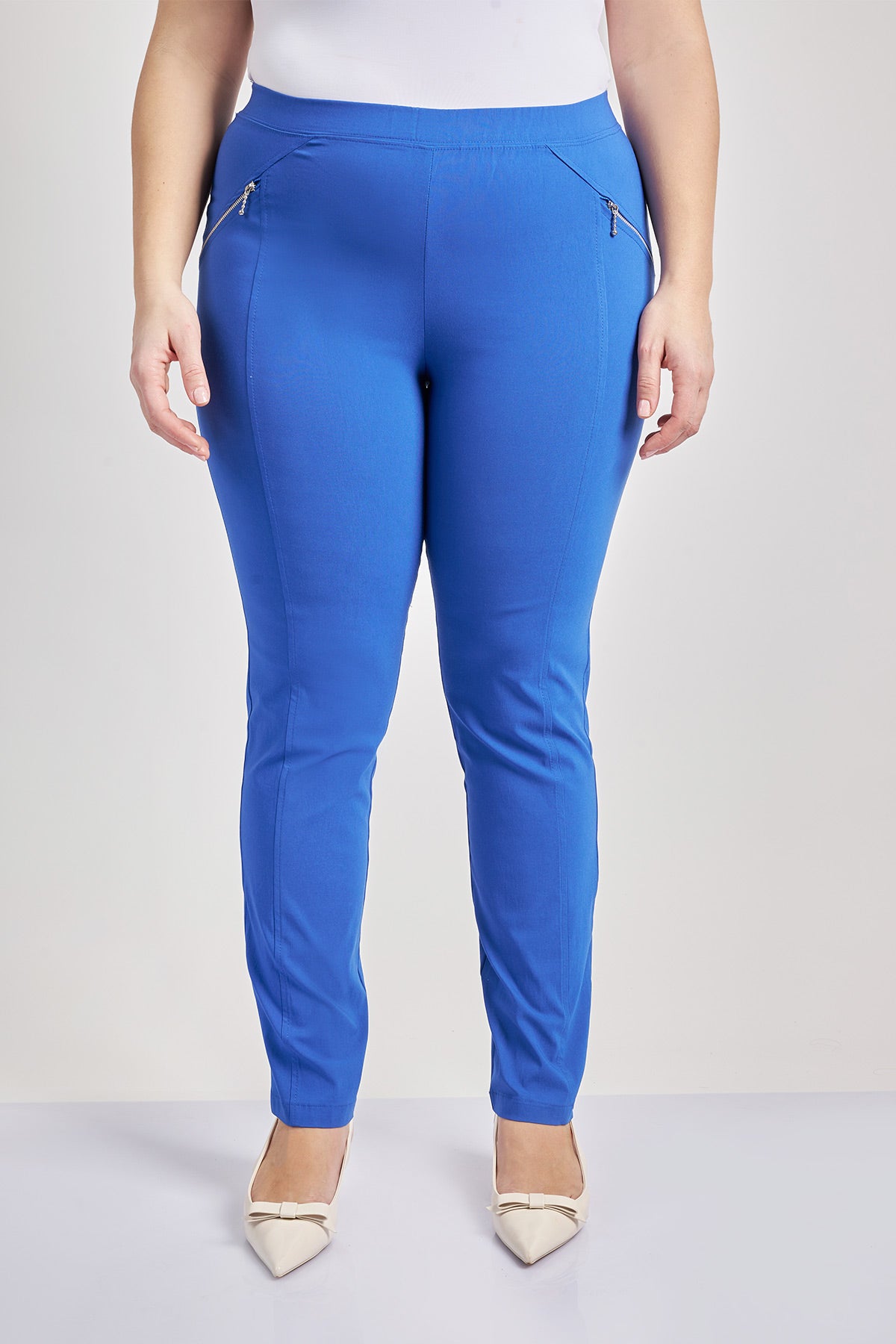 Cigarette line trousers with zippers - Royal Blue