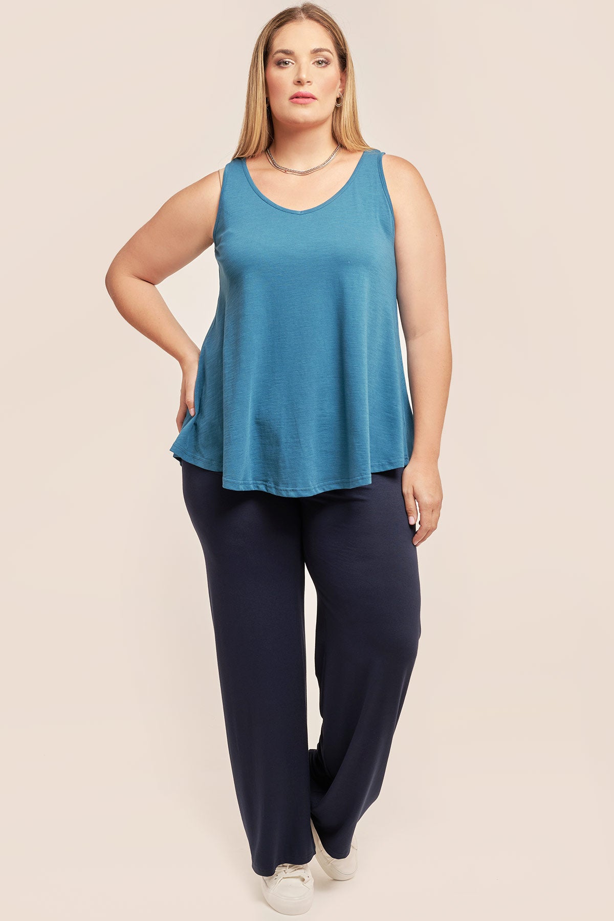 Trousers in straight-cut line - Blue
