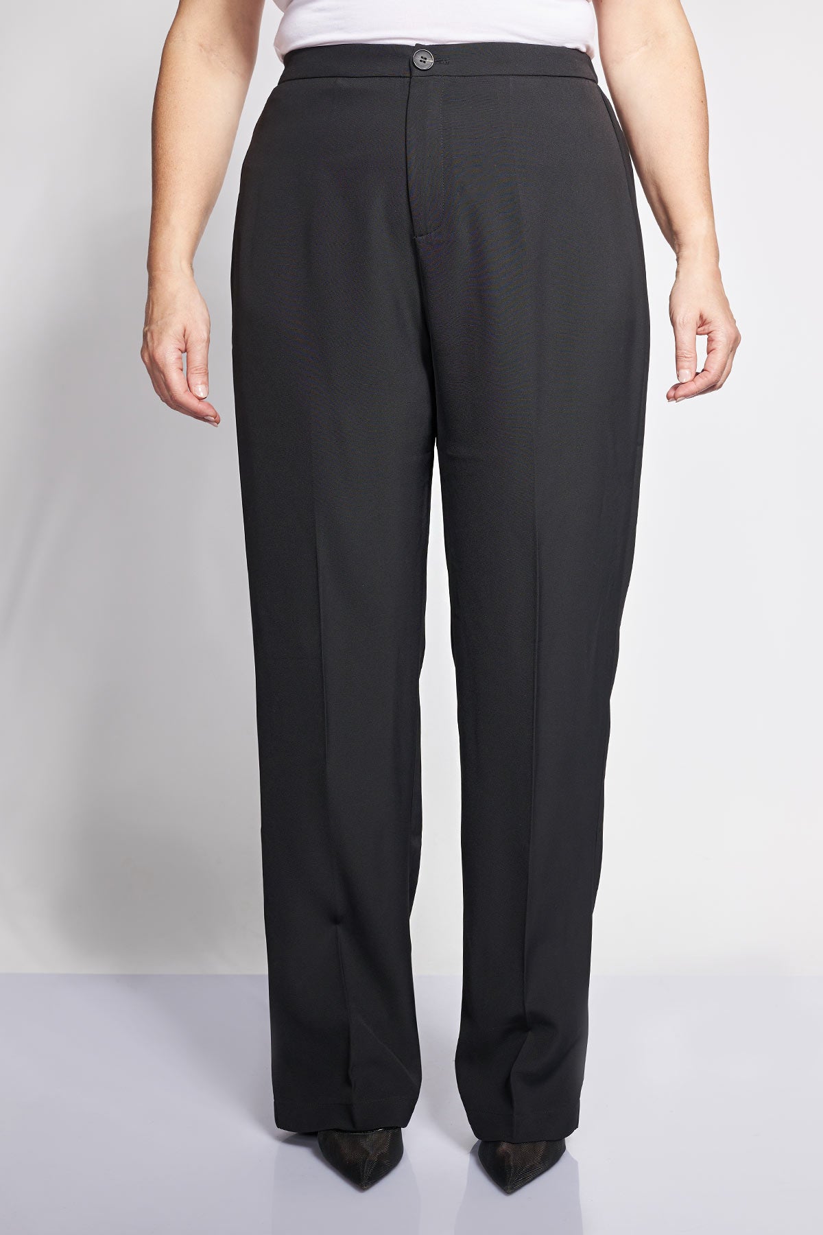 Tailored crepe suit trousers in a straight line - Black