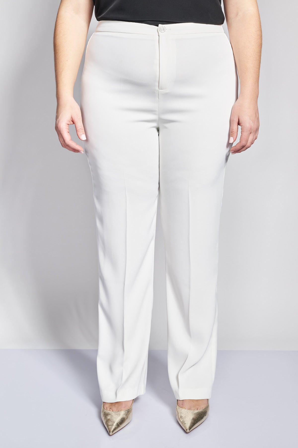Tailored crepe suit trousers in a straight line - Ecru
