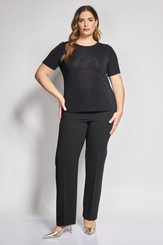 Classic crepe trousers with elastic waist - Black