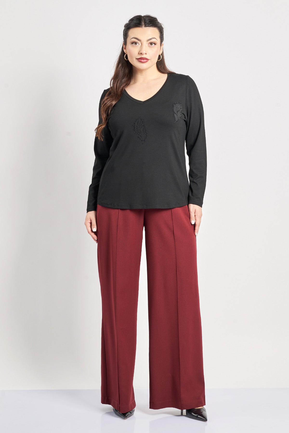 Tailored crepe trousers - Bordeaux
