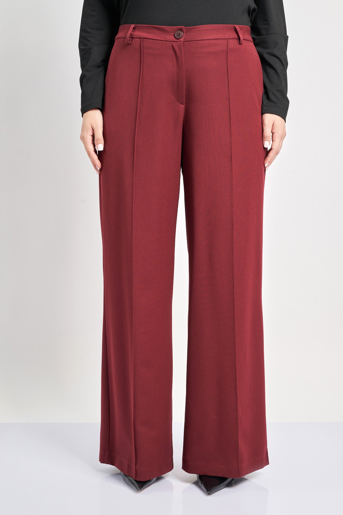 Tailored crepe trousers - Bordeaux