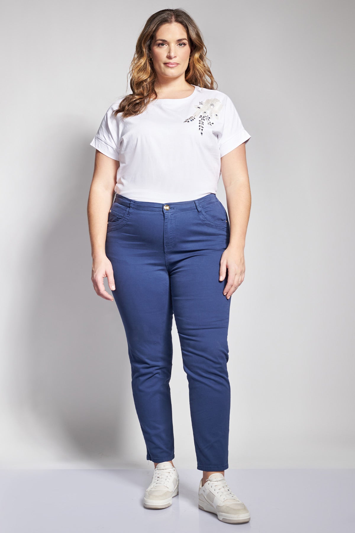 Slim fit five-pocket trousers - Blue