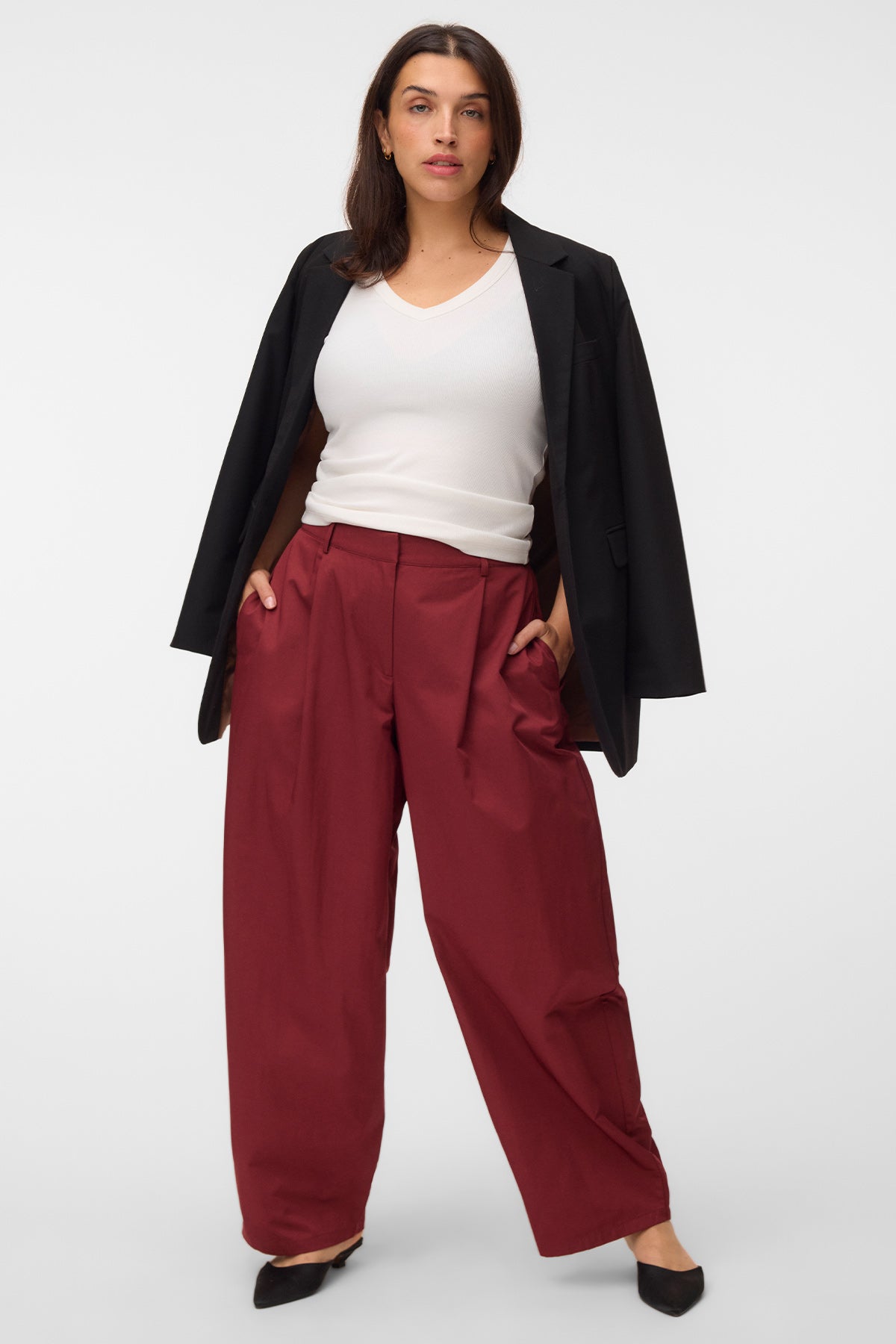 Παντελόνι σε στιλ barrel VERO MODA - Μπορντω