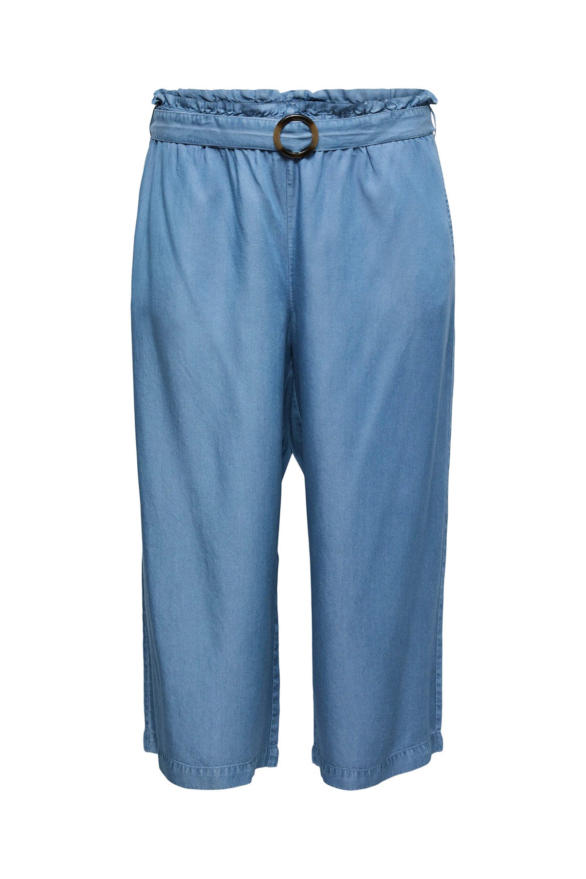 Παντελόνι tencel με ελαστική μέση και ζώνη VERO MODA - Μπλε