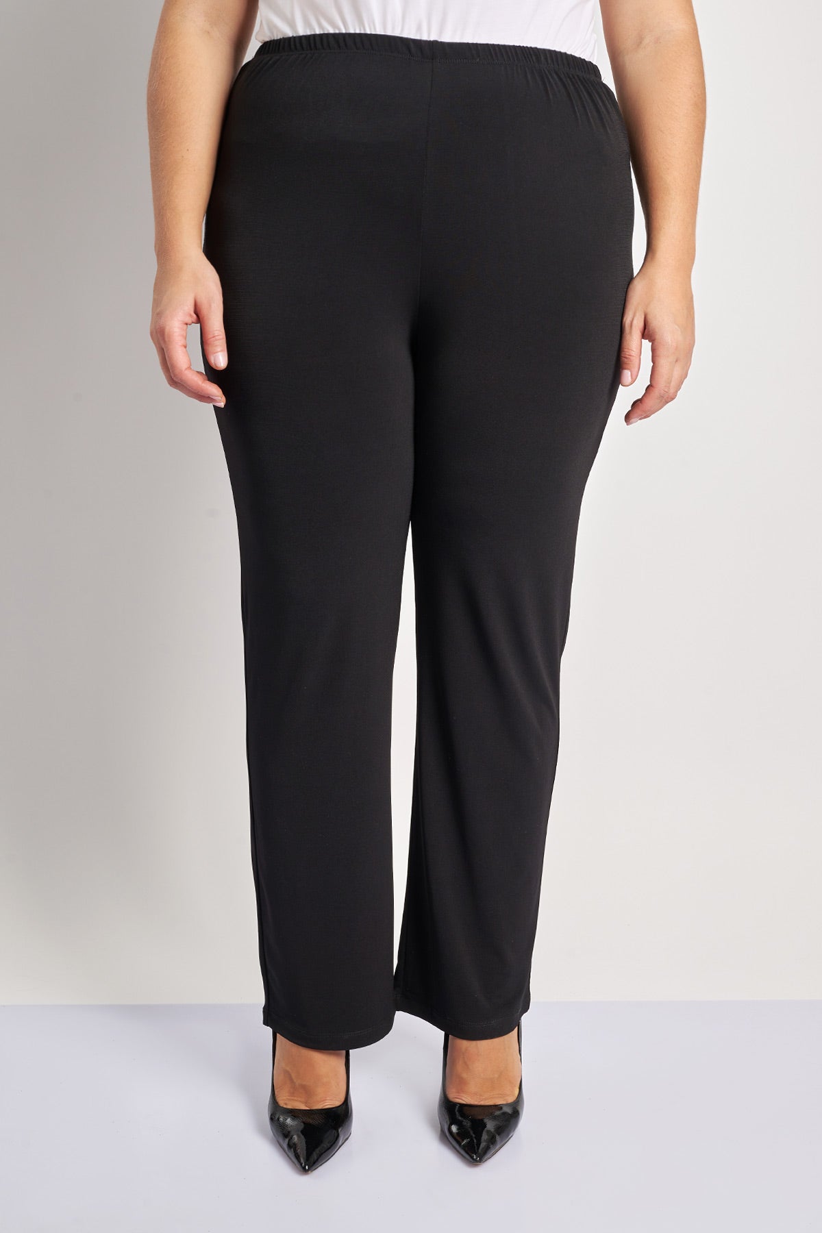 Jersey trousers with elastic waistband - Black