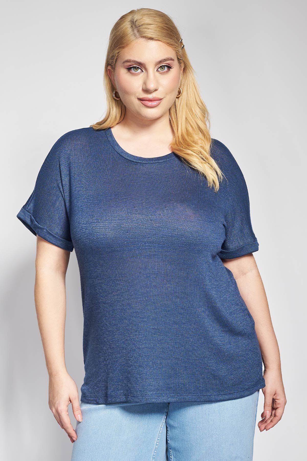 Πλεκτό T-Shirt κοντομάνικο VERO MODA - Μπλε