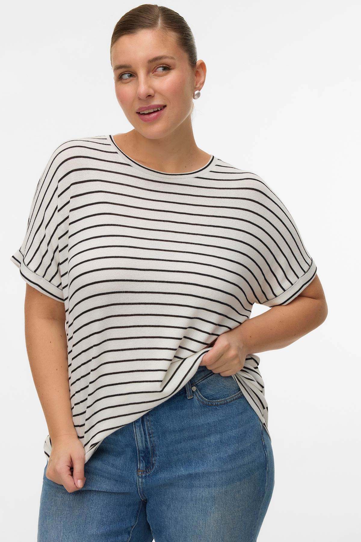 Πλεκτό T-Shirt κοντομάνικο VERO MODA - Άσπρο
