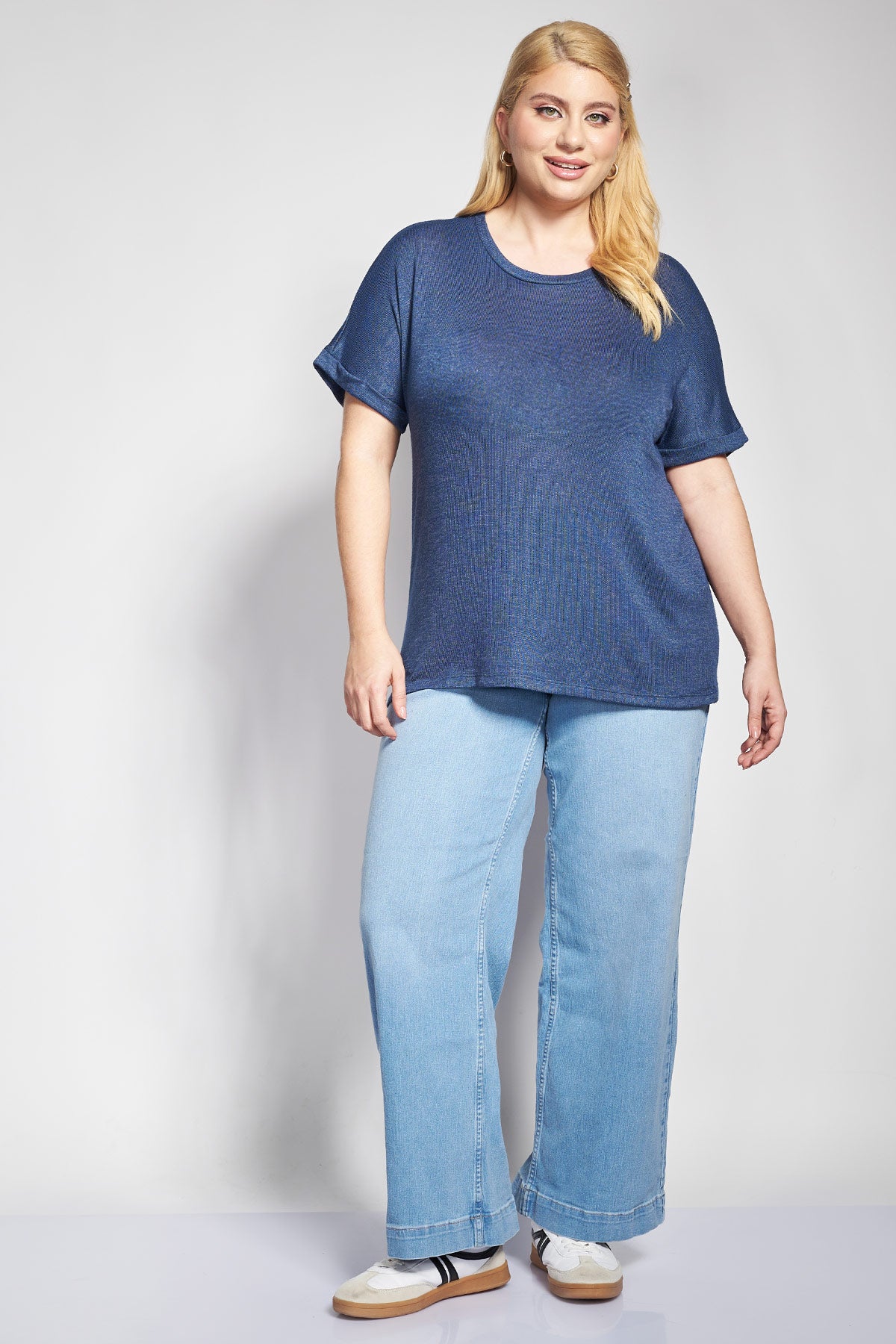 Πλεκτό T-Shirt κοντομάνικο VERO MODA - Μπλε