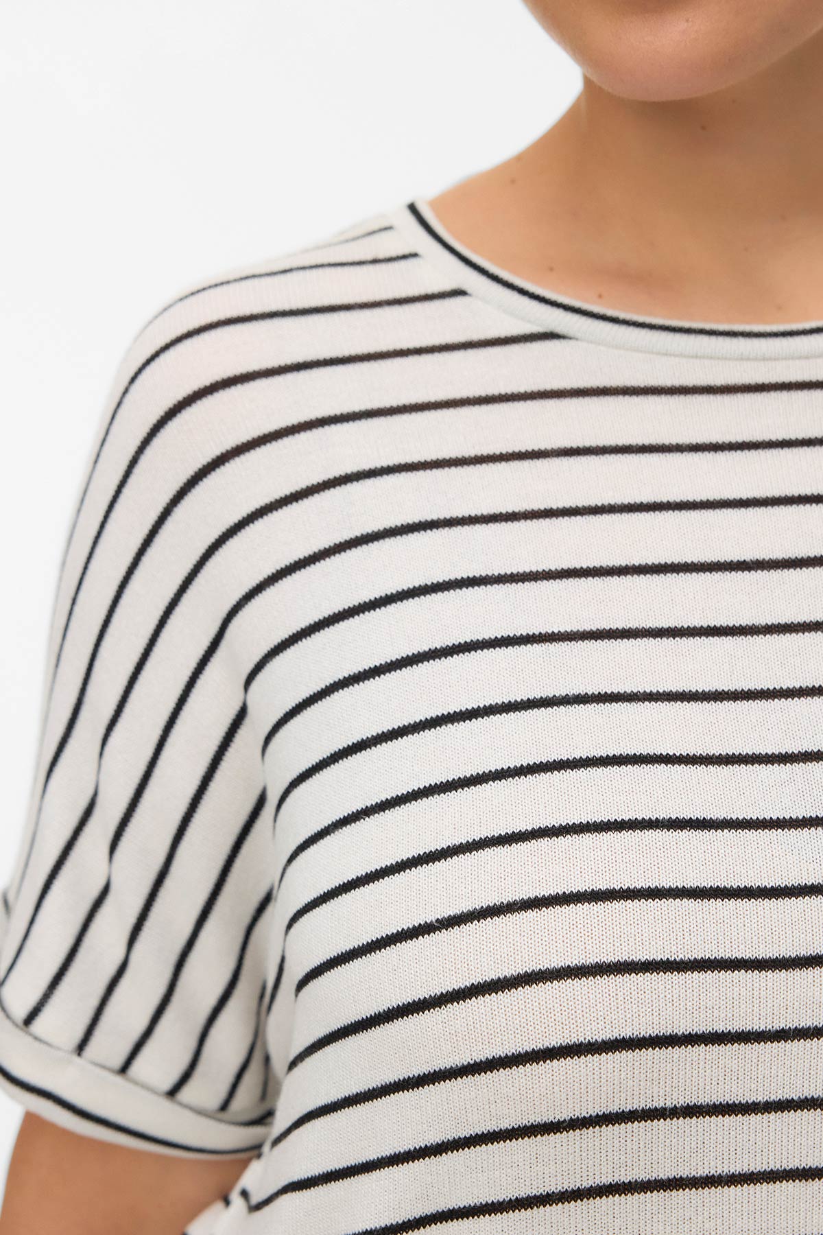 Πλεκτό T-Shirt κοντομάνικο VERO MODA - Άσπρο