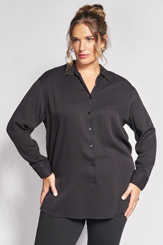 Rayon long shirt - Black