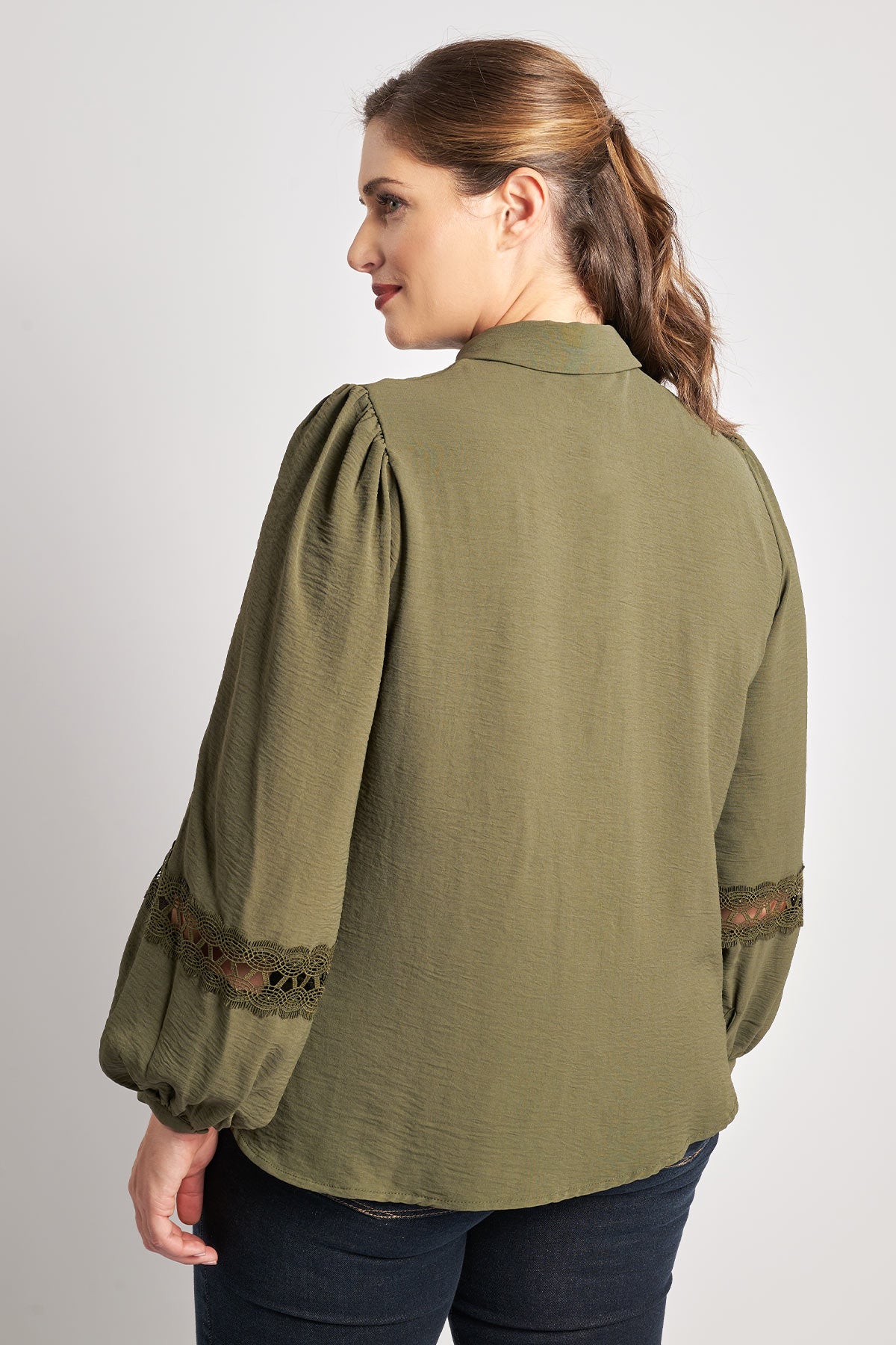 Shirt with lace decoration VERO MODA - Khaki
