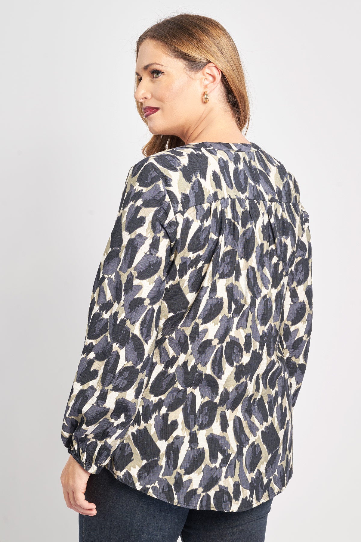 Mao collar camouflage print shirt VERO MODA - Black