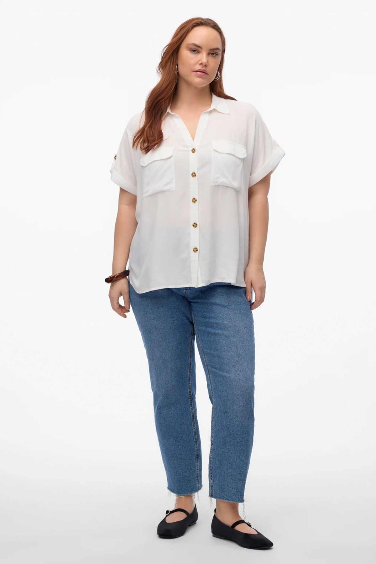 Viscose shirt with pockets VERO MODA - White