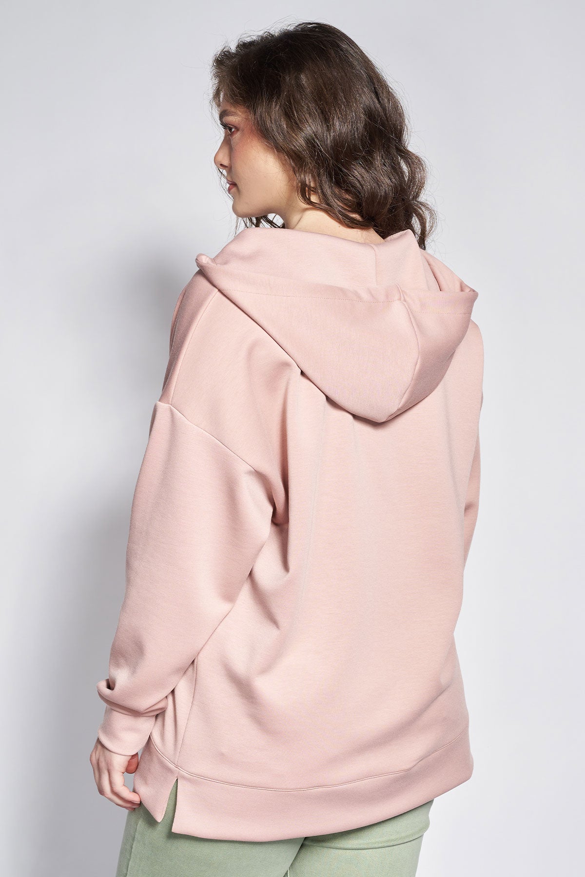 PRBT hoodie soft touch with strass details - Pink