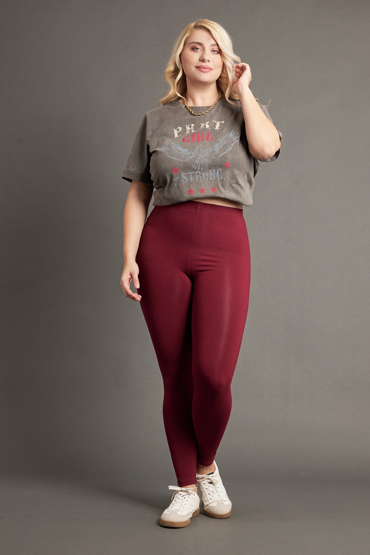 PRBT Shiny stretchy leggings - Bordeaux