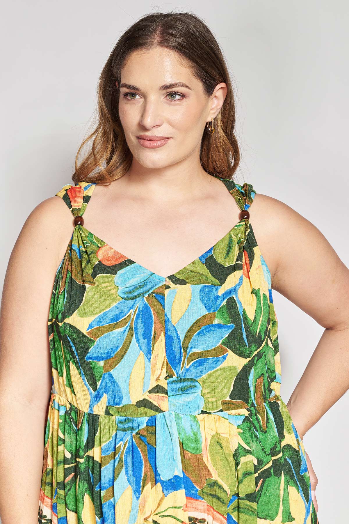 PRBT Exotic Print LIghtweight Maxi dress - Green