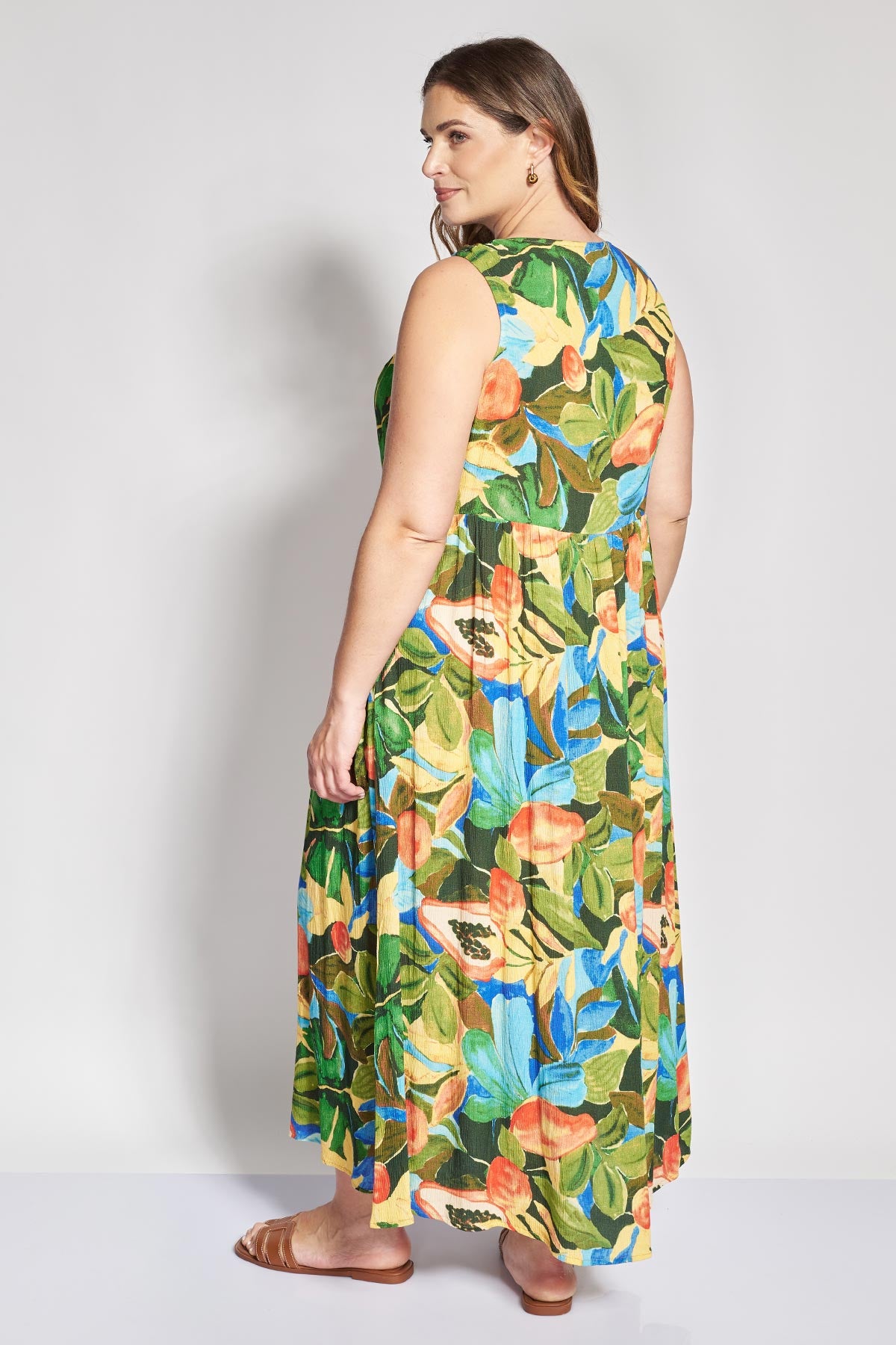 PRBT Exotic Print LIghtweight Maxi dress - Green