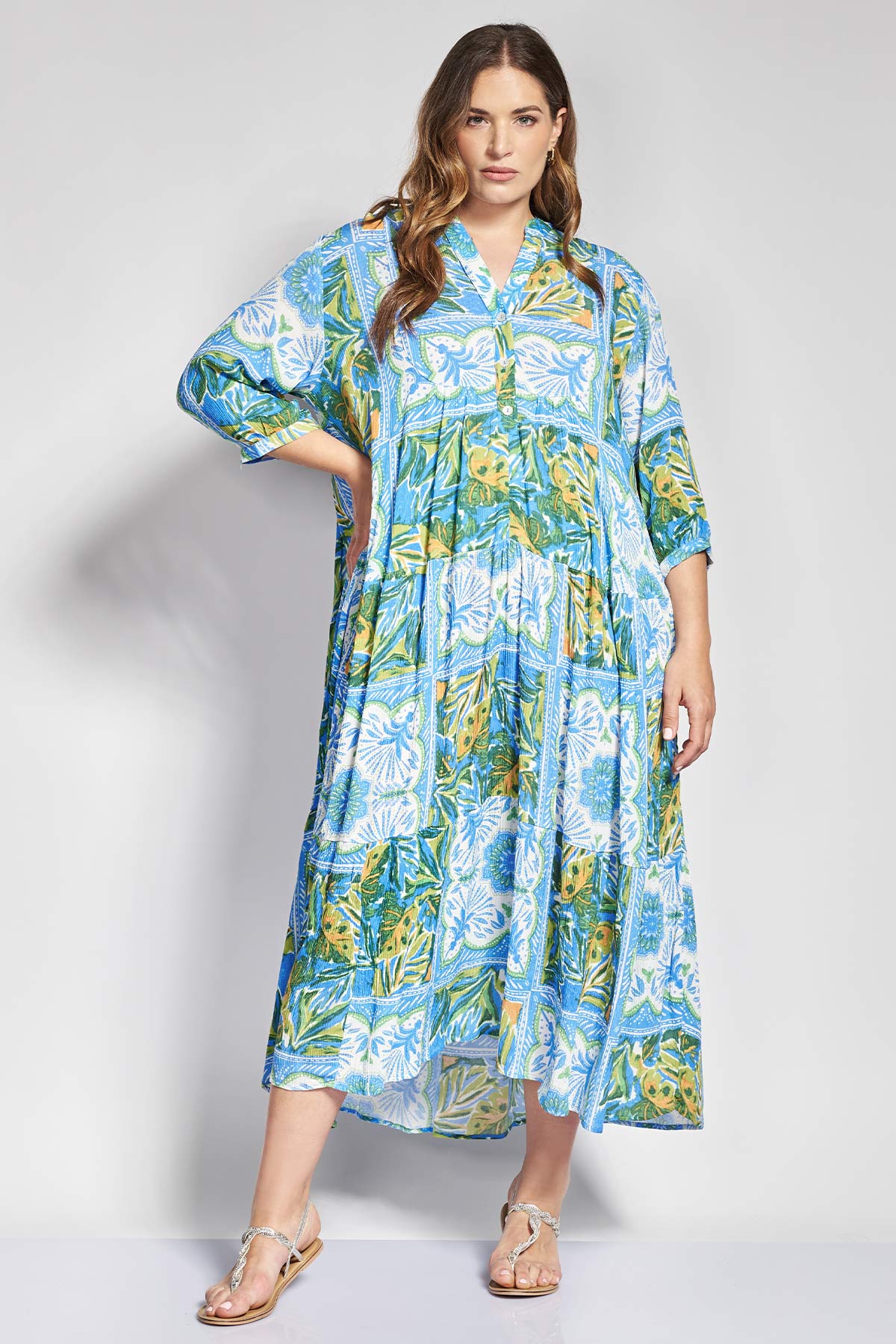 PRBT Maxi Φόρεμα Boho Εμπριμέ από ανάλαφρη βισκόζη - Ρουά