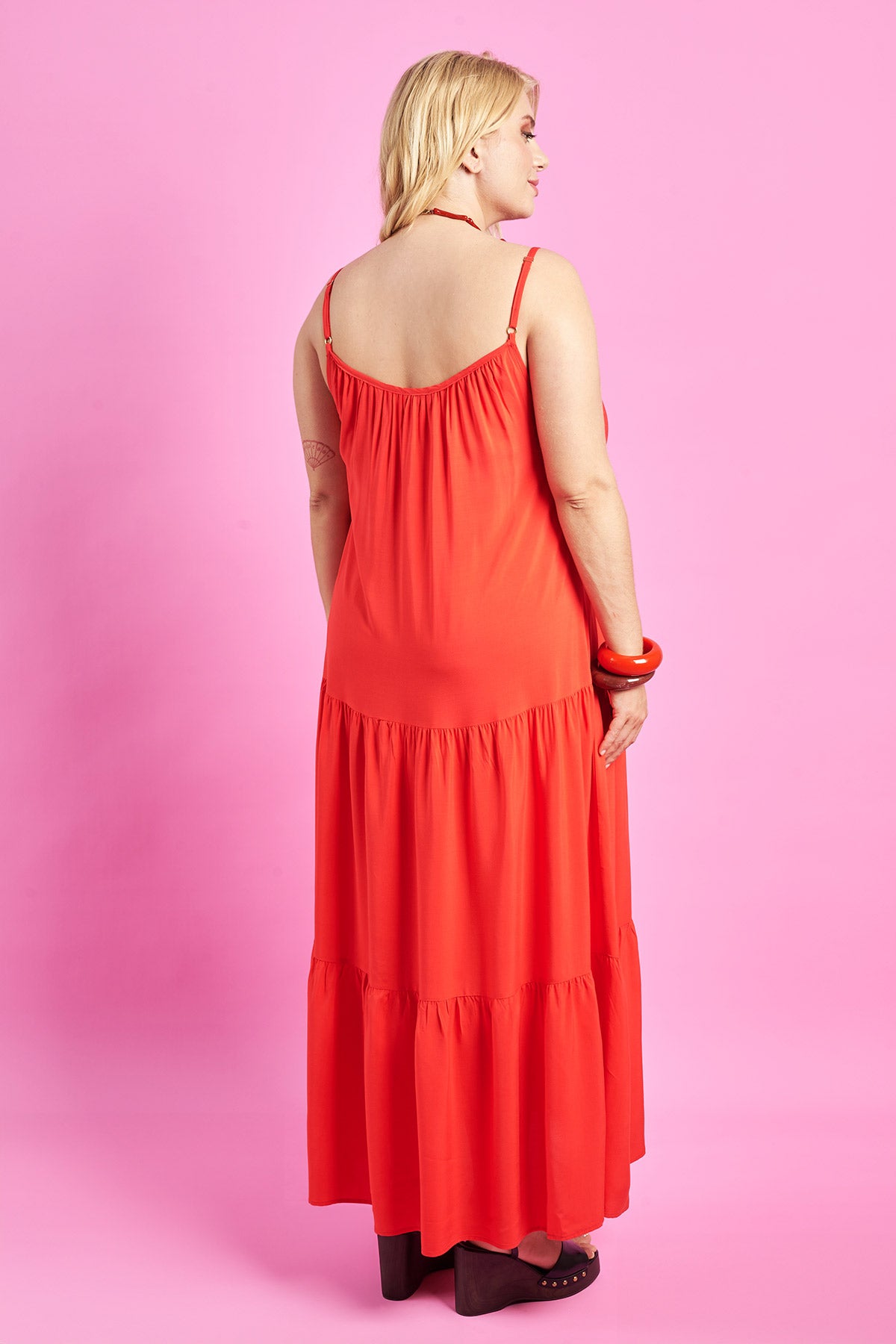PRBT Maxi rayon dress - Red