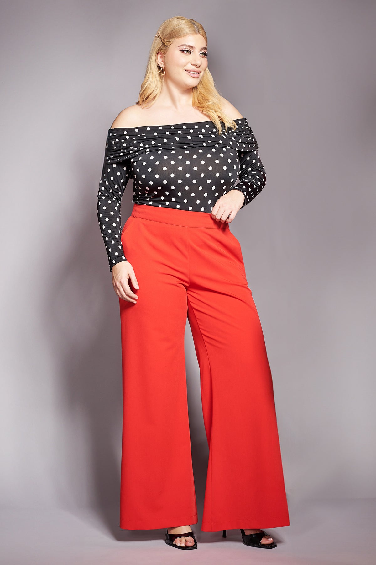 PRBT Tailored wide leg trousers - Red
