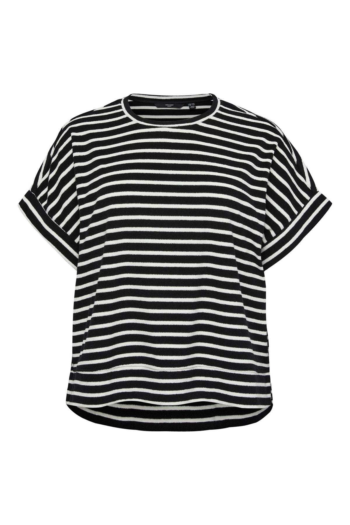 Ριγέ T-Shirt από σύμμεικτο βαμβάκι VERO MODA - Μαύρο