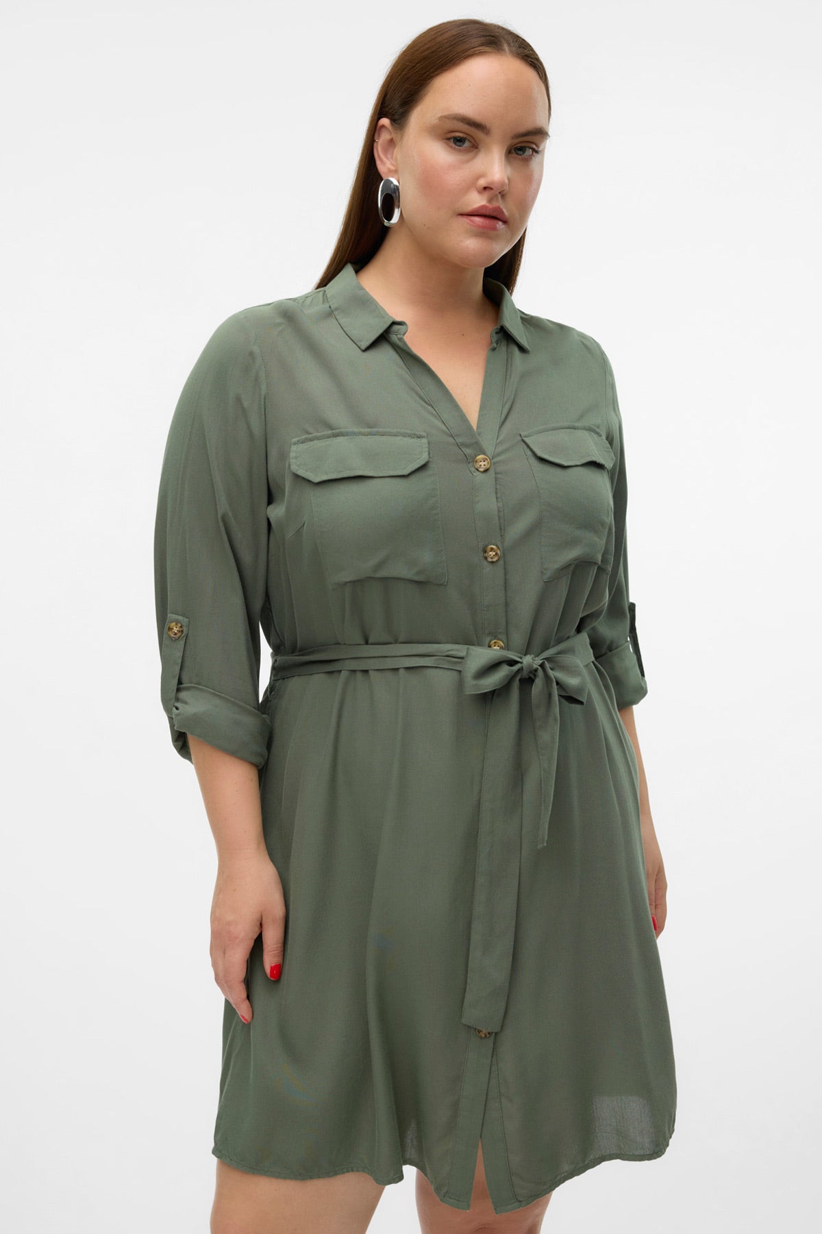Σεμιζιέ φόρεμα VERO MODA - Χακί