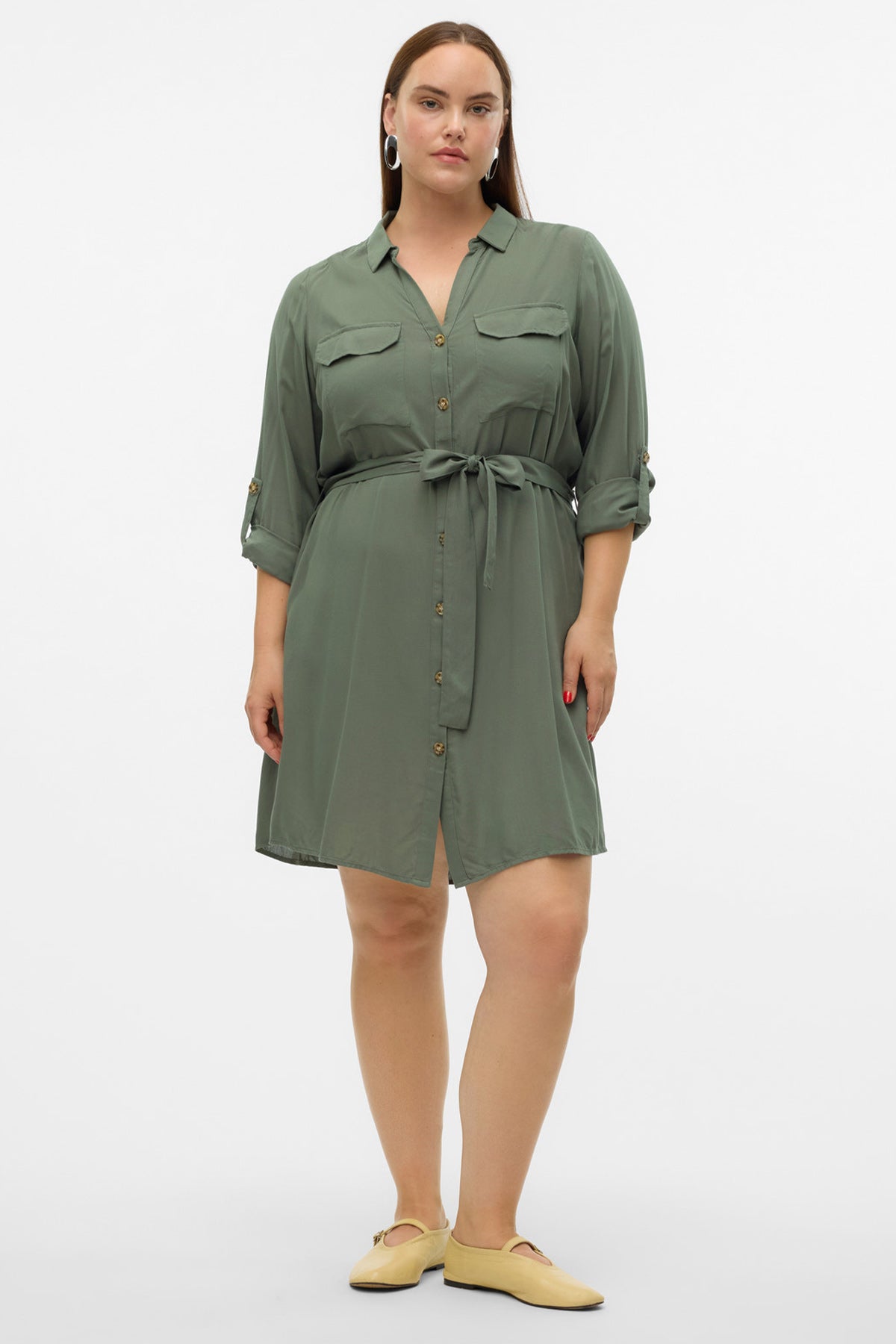 Σεμιζιέ φόρεμα VERO MODA - Χακί