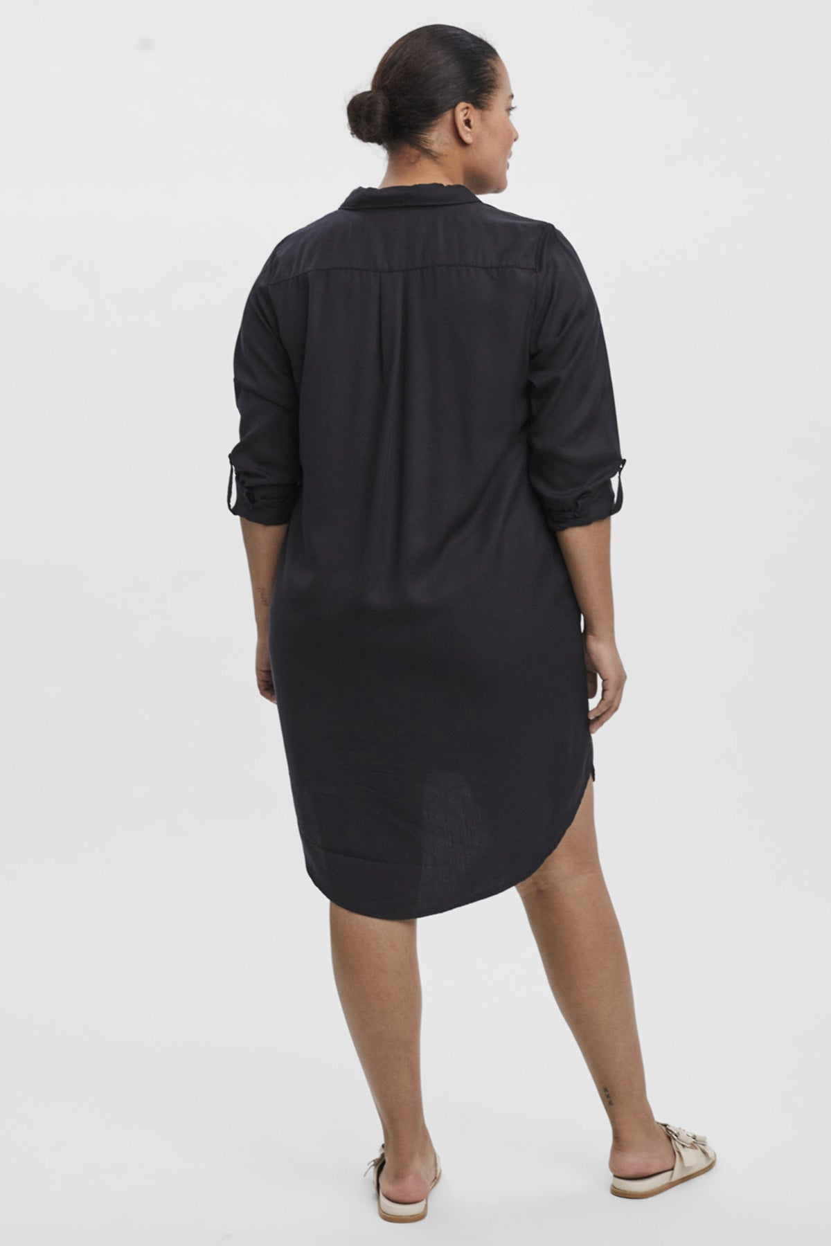 Σεμιζιέ Μίνι Φόρεμα tencel με τσεπάκια VERO MODA - Μαύρο