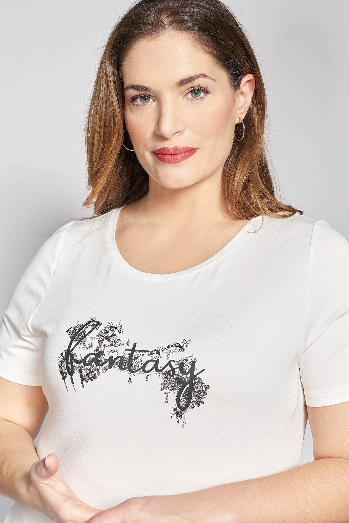 T-Shirt με τύπωμα Fantasy - Άσπρο