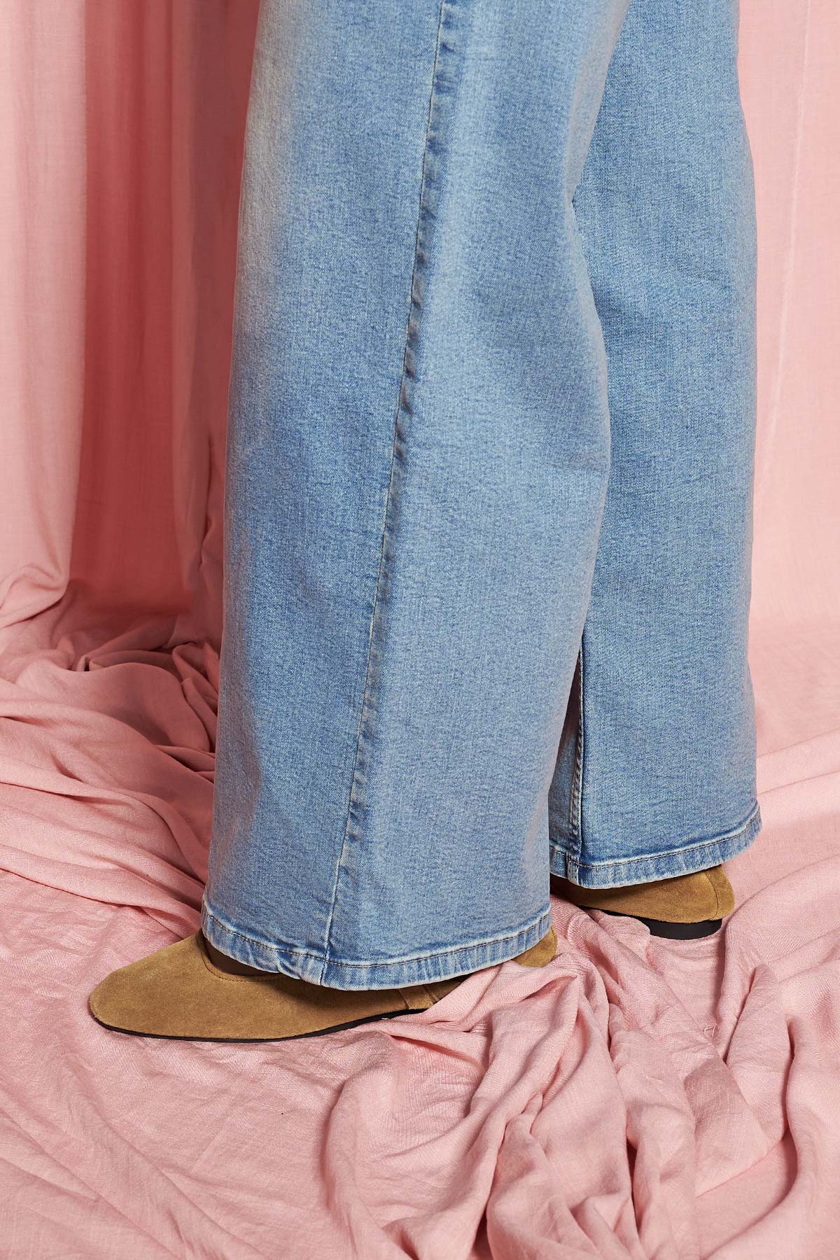 Wide-leg jeans light washed - Blue