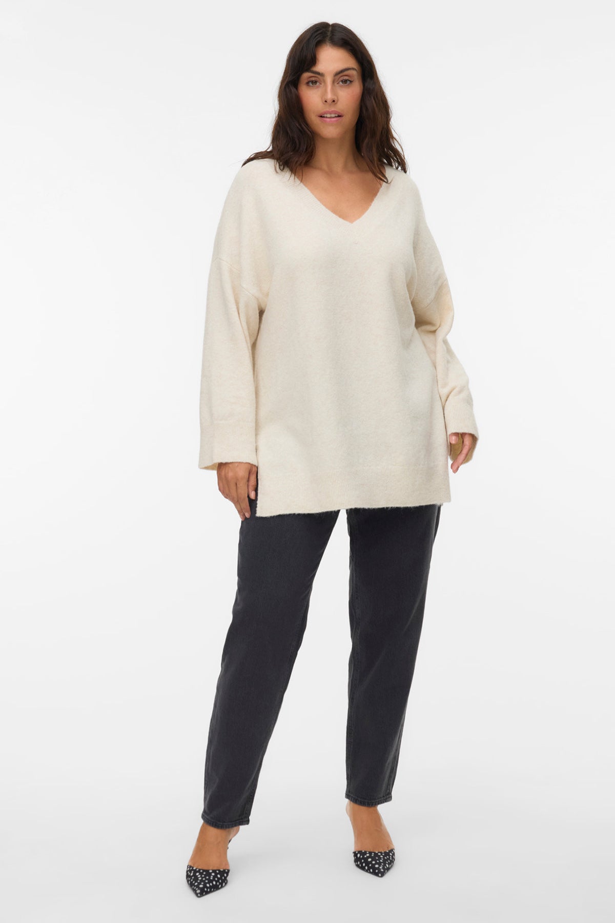 Τζιν σε mom fit γραμμή VERO MODA - Γκρι