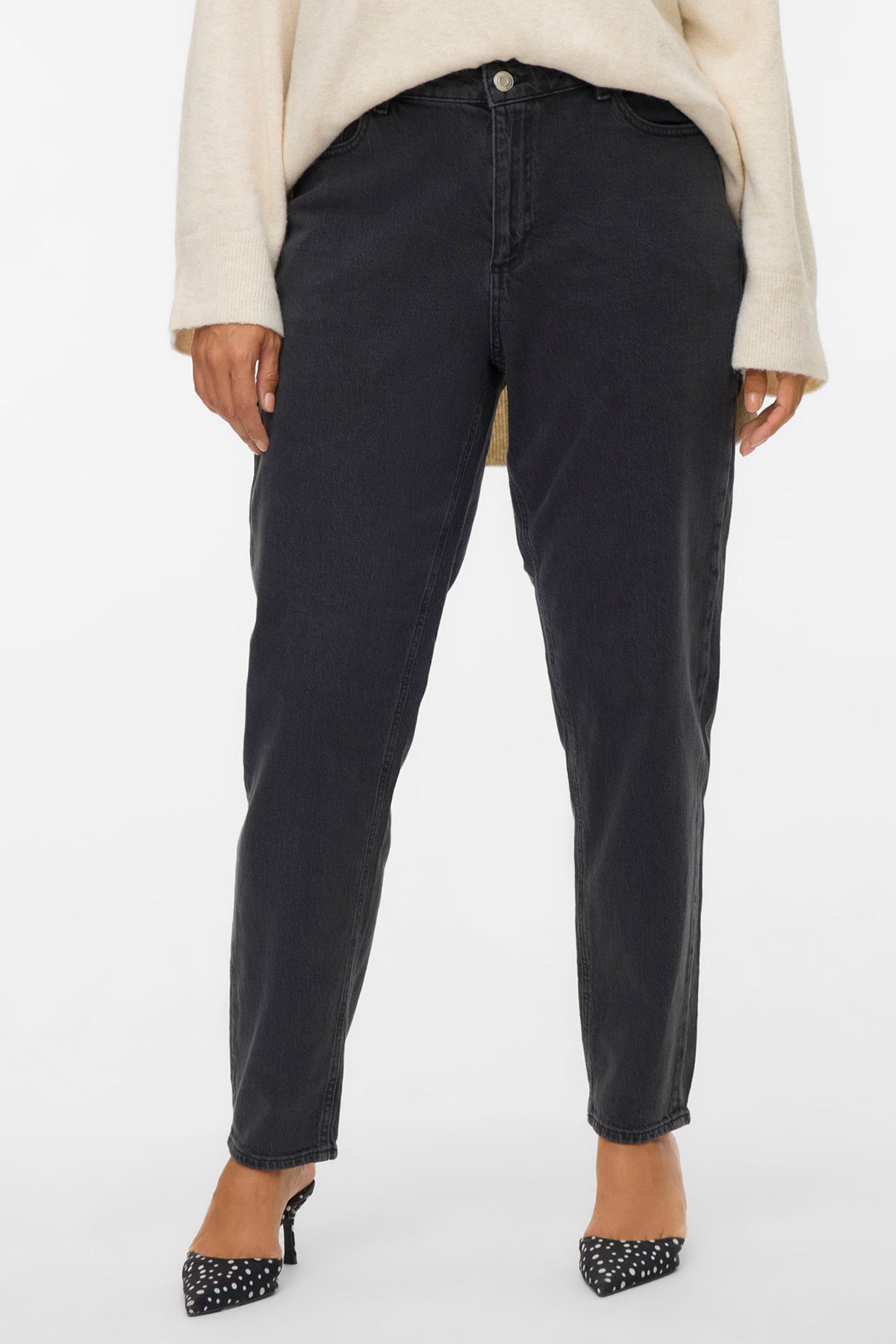 Τζιν σε mom fit γραμμή VERO MODA - Γκρι