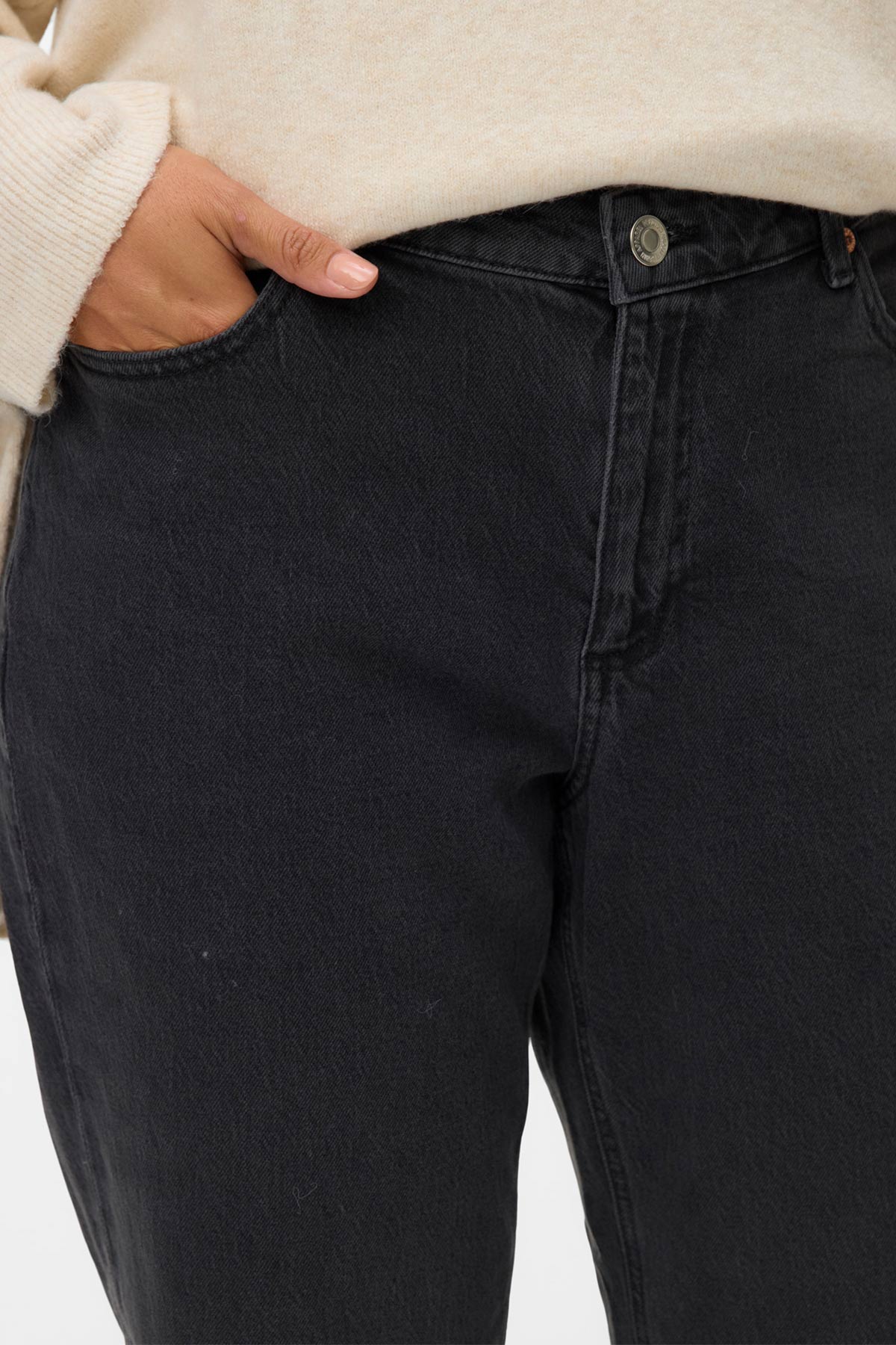 Τζιν σε mom fit γραμμή VERO MODA - Γκρι