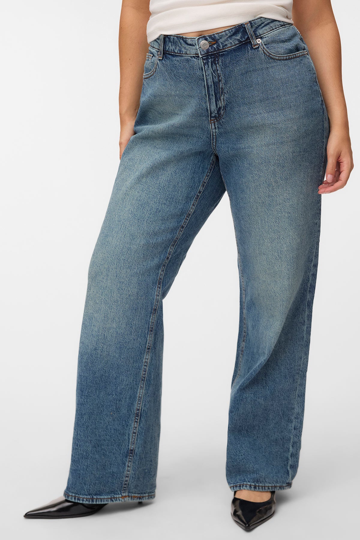 Τζιν σε wide leg γραμμή VERO MODA - Μπλε