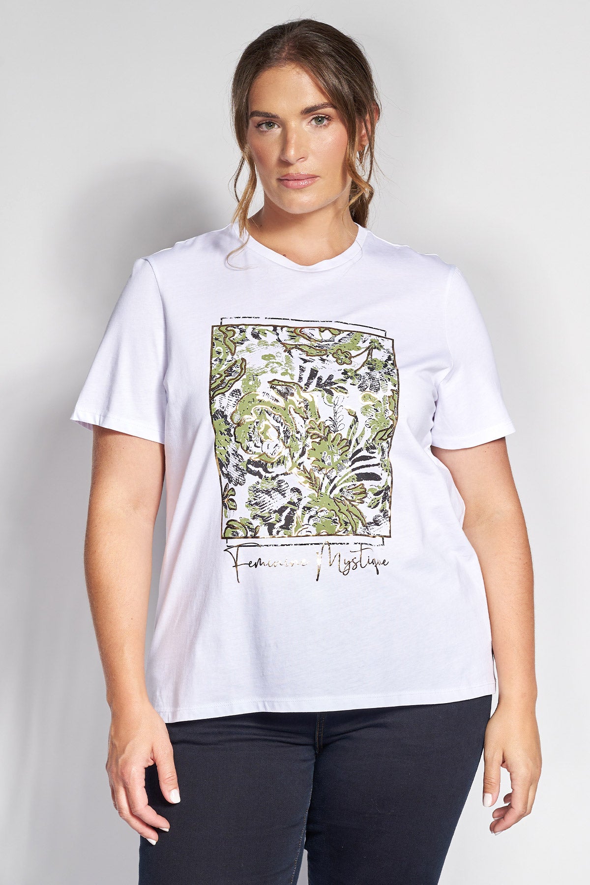 Βαμβακερό T-shirt με στάμπα - Άσπρο