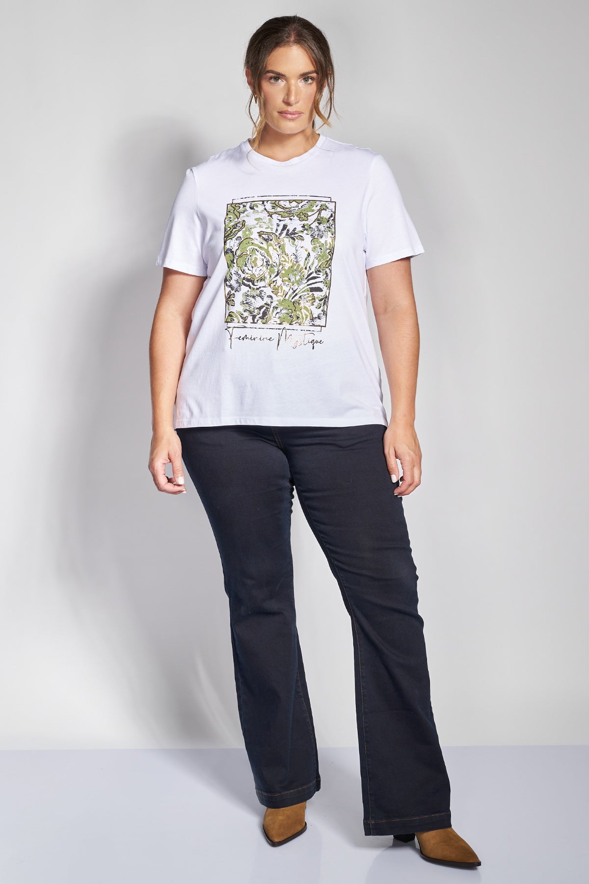 Βαμβακερό T-shirt με στάμπα - Άσπρο