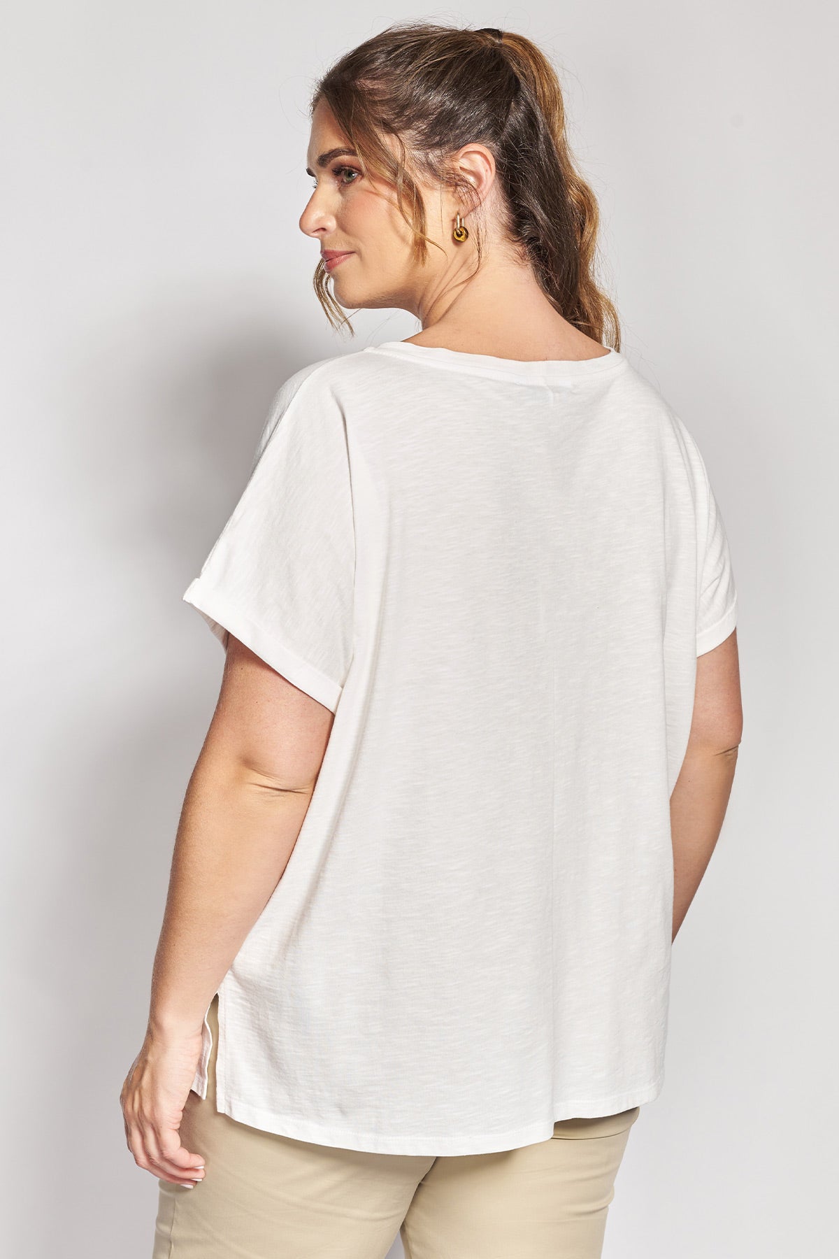 Βαμβακερό T-shirt με στάμπα foil - Άσπρο