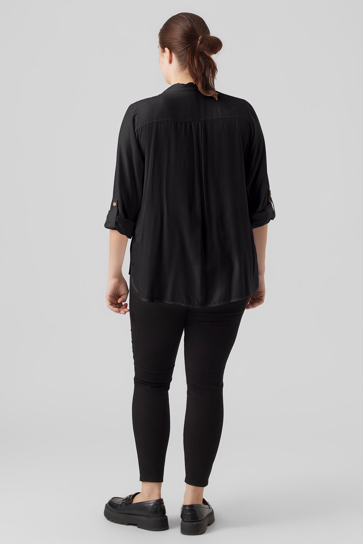 VERO MODA Shirt with tartaruga buttons - Black