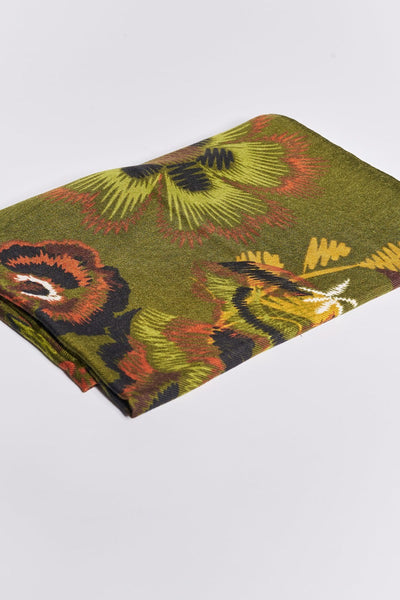 Εσάρπα εμπριμέ με ξεχωριστό floral print - Λαδί