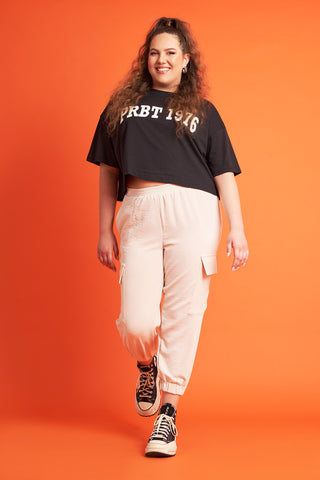 PRBT Παντελόνι cargo washed - Μπεζ