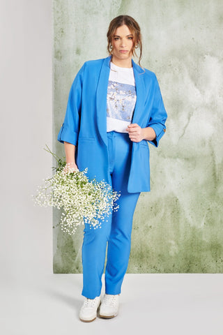 Crepe trousers in slim fit - Indigo