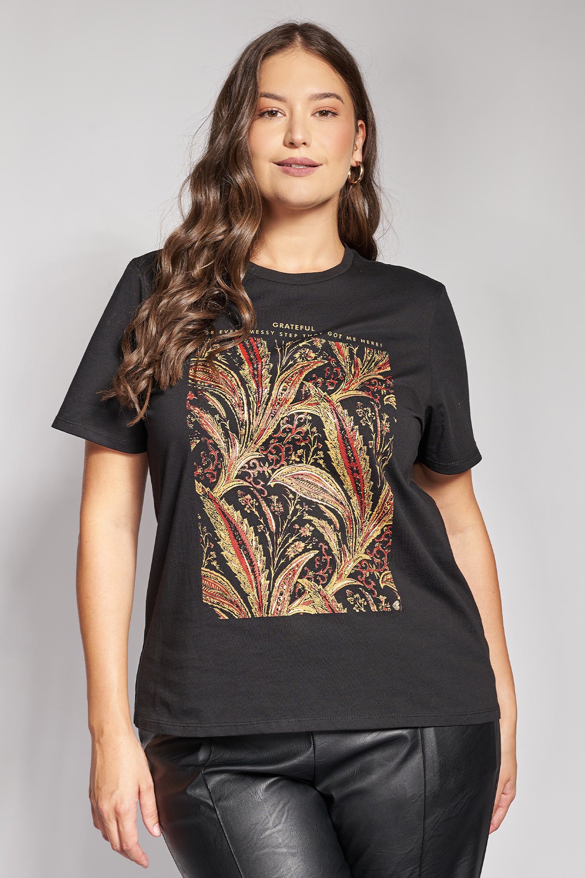 T-Shirt Βαμβακερό με στάμπα Λαχούρι & Λογότυπο - Μαύρο