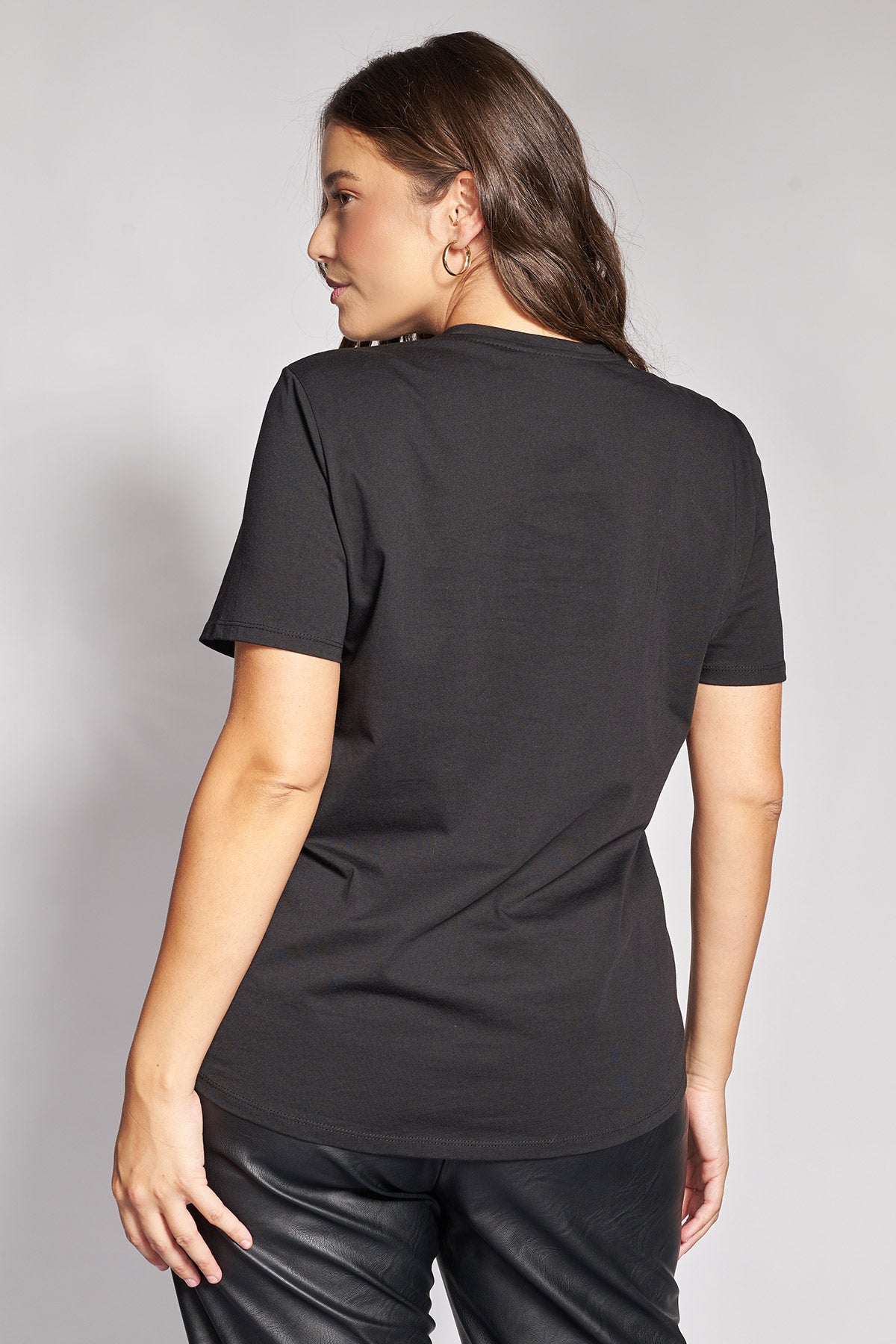 T-Shirt Βαμβακερό με στάμπα Λαχούρι & Λογότυπο - Μαύρο
