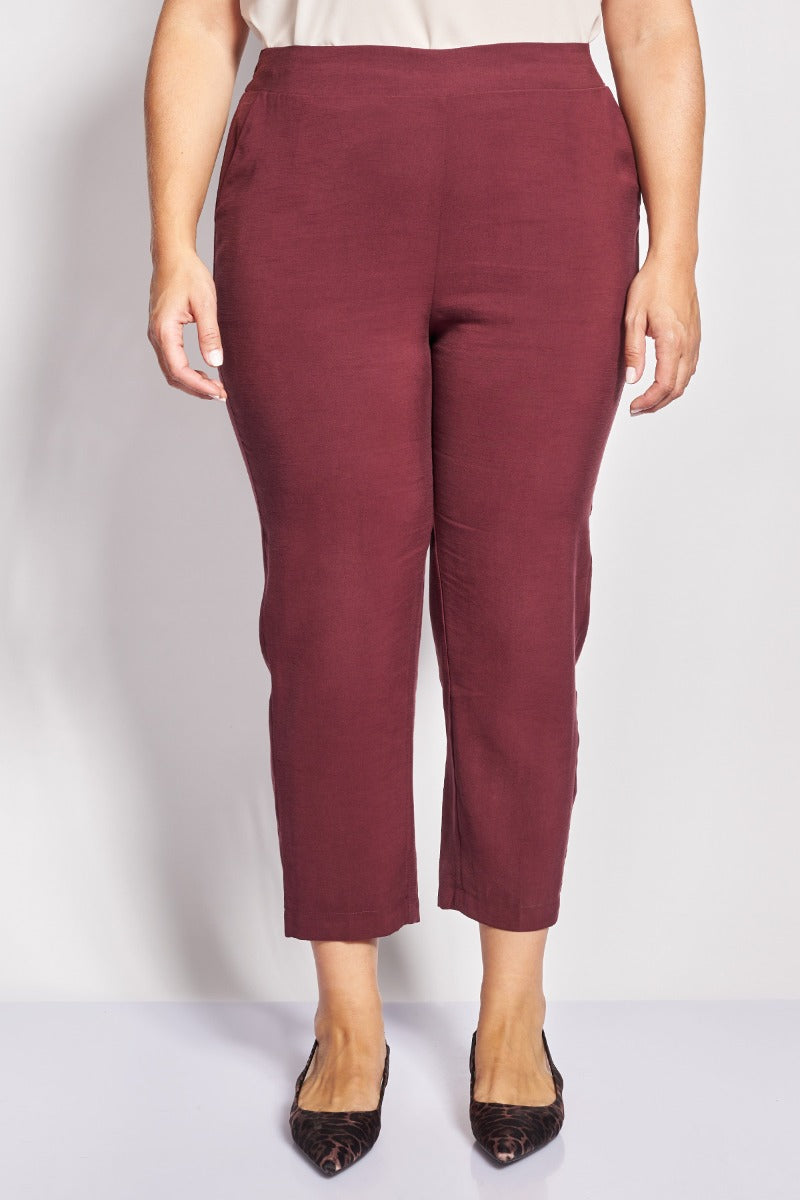 Ψηλόμεσο Παντελόνι twill - Μπορντω