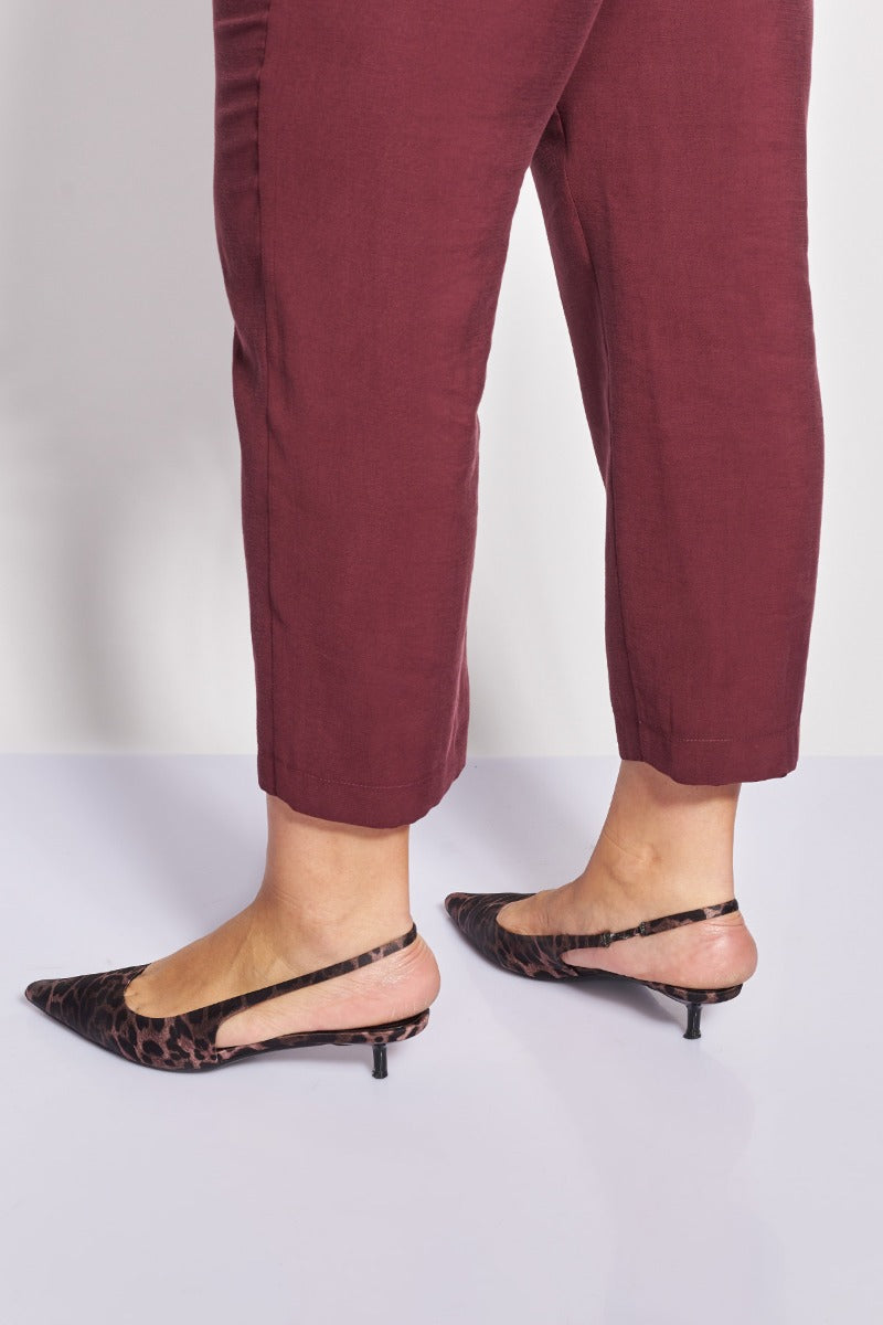 Ψηλόμεσο Παντελόνι twill - Μπορντω